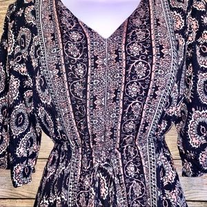 Floral Maxi Romper BOHO Short Sleeved